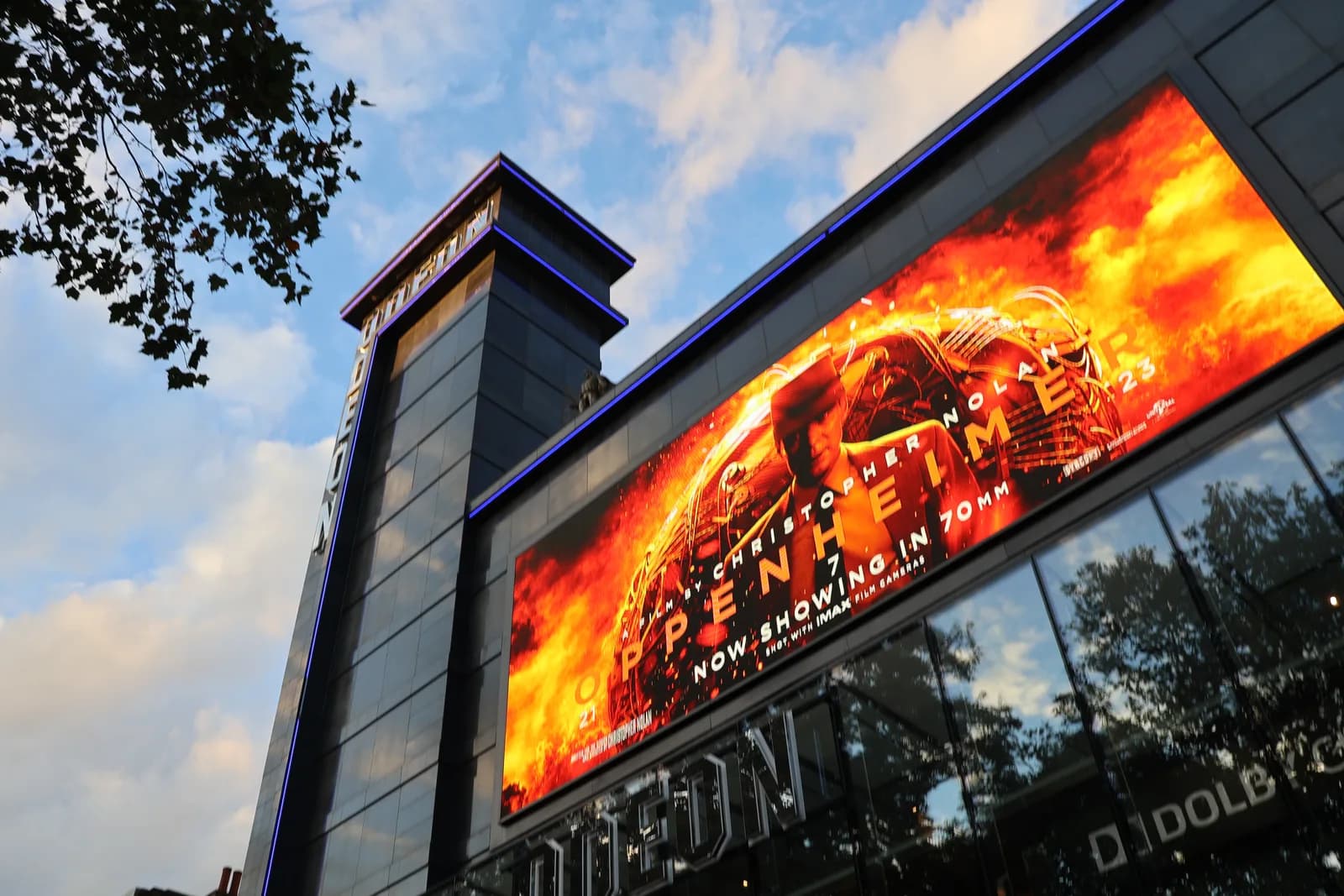 The curved digital screen at Leicester Square, London